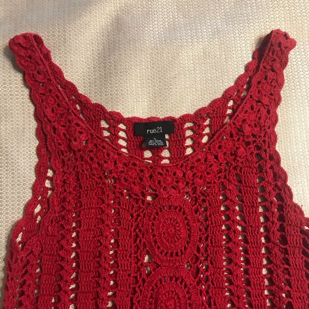 Red Crochet Top - Rue21 - Large - Picture 4 of 5